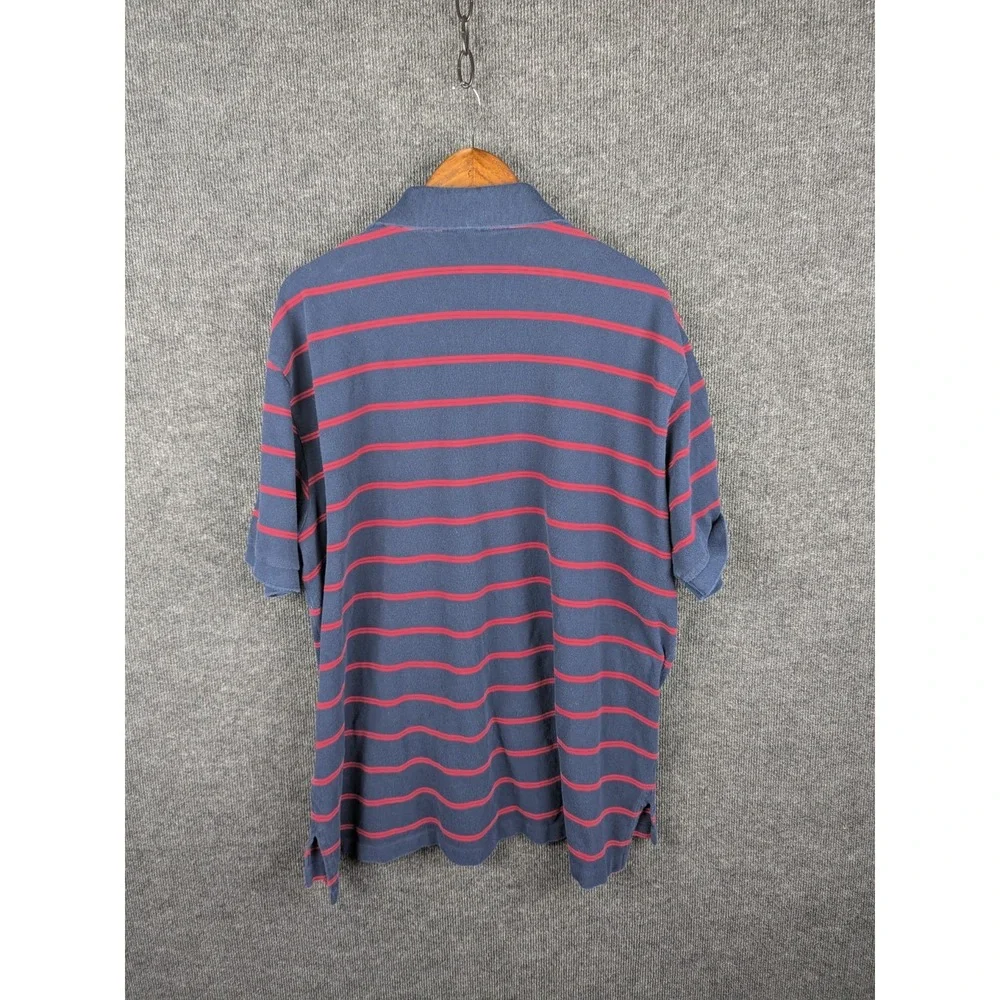 Polo Ralph Lauren Polo Shirt Mens XL Navy Red Striped Short Sleeve Pony Logo